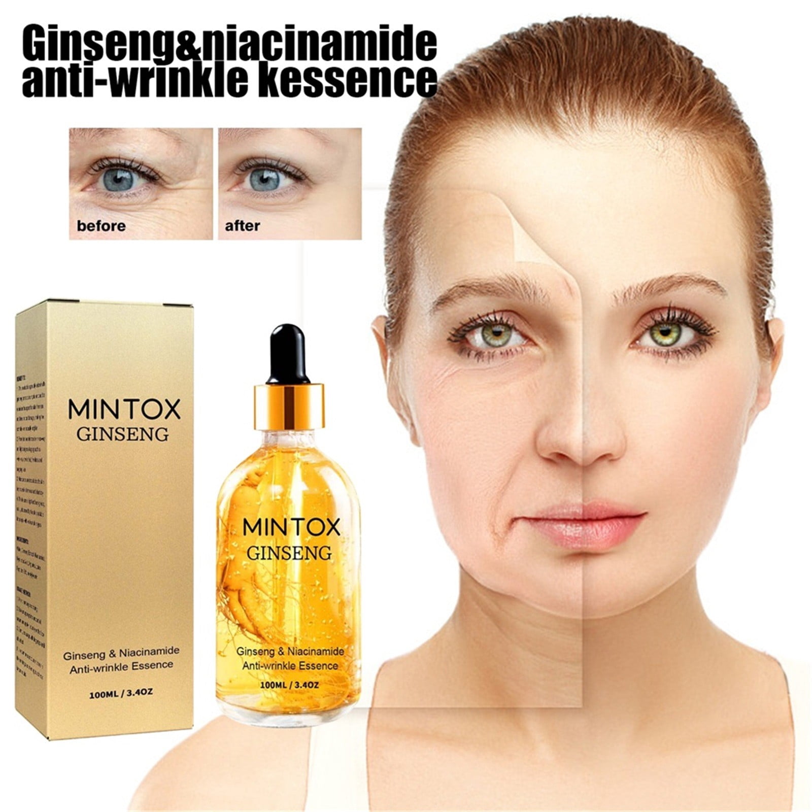 SUMDUINO Ginseng Gold Polypeptide Anti-Ageing Essence, Ginseng Anti-Ageing Essence, Ginseng Essence Oil, Ginseng Essence Serum, Ginseng Essence Water, Ginseng Essen100ml, Gentle Formula