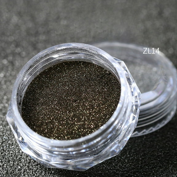 SUMDUINO Nail Powder, Chrome Nail Powder, Coffee Brown Mirror Glitter Effect Chromes Pigment Powder Manicure Tips With Sponge Applicators