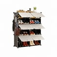 thumbnail image 1 of SUMELL 6 Tier 24 Pair Shoe Rack, Plastic Storage Organizer Shelf for Hallway Entryway Closet, Black, 1 of 8