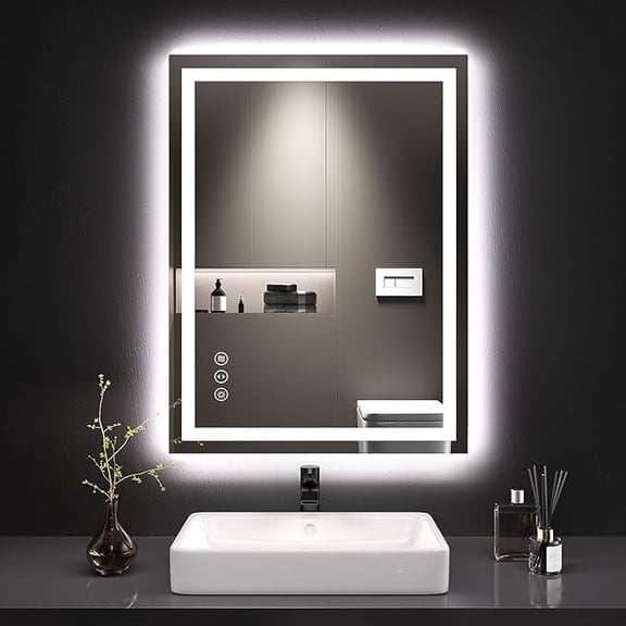 SUMELL LED Bathroom Mirror with Lights, Anti-Fog, 3 Color Temperatures, Dimmable with Memory Function, Shatterproof for Home Bathroom
