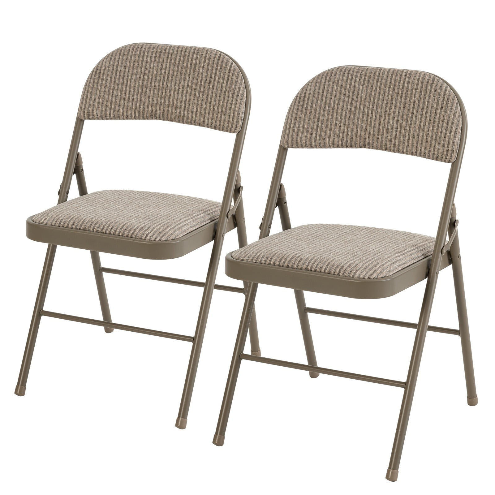 SUMELL Set of 2 Folding Chairs with Fabric Padded Cushion & Back, Stackable Portable for Home Office, Indoor Outdoor Use, Black