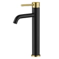 thumbnail image 1 of SUMERAIN 1 Hole Tall Bathroom Sink Faucet Single Handle Bathroom Vessel Sink Faucet Black and Gold 304 Stainless Steel, 1 of 9