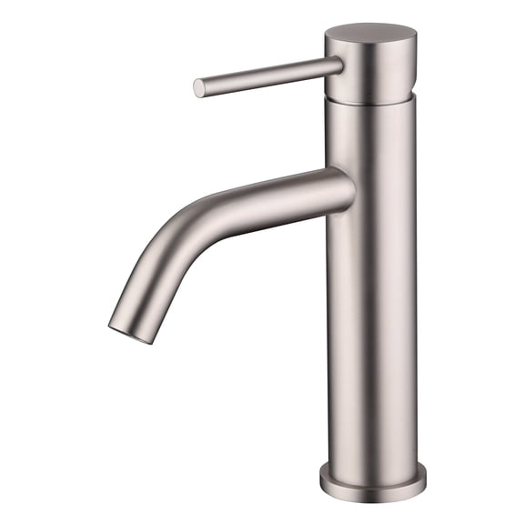 SUMERAIN Bathroom Sink Faucet Brushed Nickel Single-Handle Single-Hole Modern Vanity Basin Faucet Stainless Steel