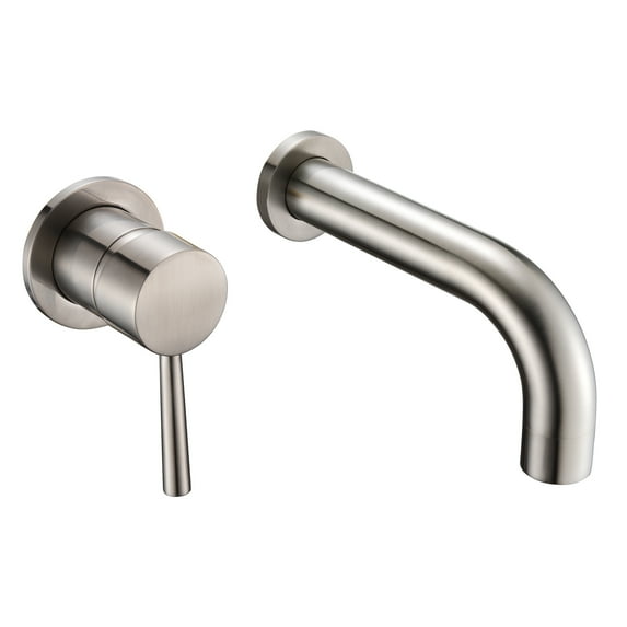 SUMERAIN Bathtub Faucet Wall Mount Tub Filler with Single Left-Handed Handle, Brushed Nickel