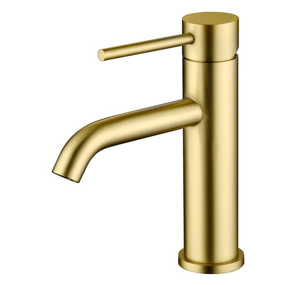 SUMERAIN Brushed Gold Bathroom Sink Faucet Stainless Steel Single-Handle Single-Hole Lavatory Faucet