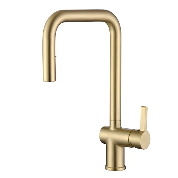 SUMERAIN Brushed Gold Kitchen Faucet with Sprayer, Stainless Steel Pull Down Kitchen Sink Faucet Lead Free