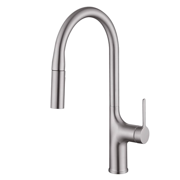 SUMERAIN Brushed Nickel Kitchen Sink Faucet, Lead-free Kitchen Faucet with Pull Down Sprayer, DOE certified