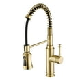 thumbnail image 1 of SUMERAIN Kitchen Faucet with Spring Pull Down Sprayer, Single Handle Pull Out Kitchen Sink Faucet Stainless Steel with 3-Function Sprayer,Brushed Gold, 1 of 12