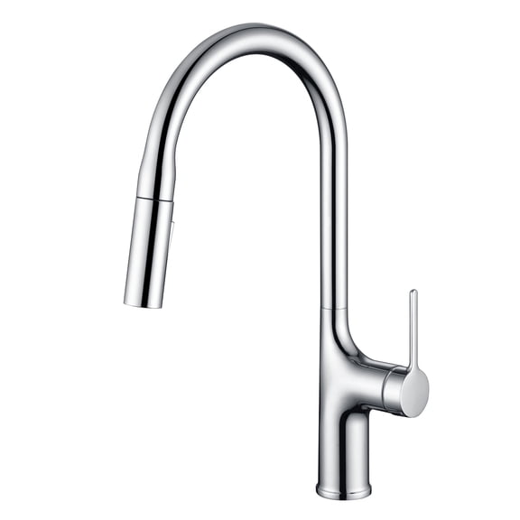 Sumerain Single Hole Pull-Down Kitchen Faucet with Single Handle, Chrome Finish