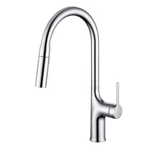 SUMERAIN Kitchen Faucet with Pull Down Sprayer, Single Hole Modern Kitchen Sink Faucet Chrome, Lead Free