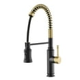 thumbnail image 1 of SUMERAIN Kitchen Faucet with Pull Down Sprayer Single Hole Spring Faucet for Kitchen Sink with 3-Function Sprayer, Black and Gold, 1 of 11