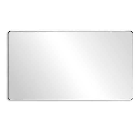 SUMERAIN Matte Black Bathroom Rectangle Vanity Mirror with Aluminium Frame, 72"x40" Large Vanity Mirror for Bedroom, Living Room, Farmhouse, Modern Rounded Corner Large Wall Mirror
