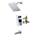 thumbnail image 1 of SUMERAIN Modern Tub and Shower Faucet with Pressure Balance Valve, 8-Inch Square Rain Showerhead System with Tub Spout, Chrome, 1 of 7