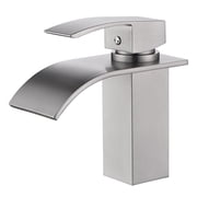 Sumerain Modern Waterfall Bathroom Sink Faucet, Single Handle One-Hole Basin Mixer Tap, Brushed Nickel, Stainless Steel