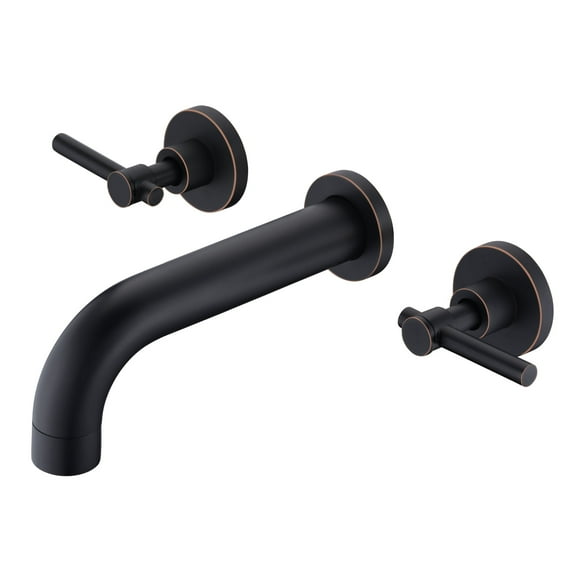 SUMERAIN Oil Rubbed Bronze Bathtub Faucet Wall Mount Tub Filler witj Two Handle