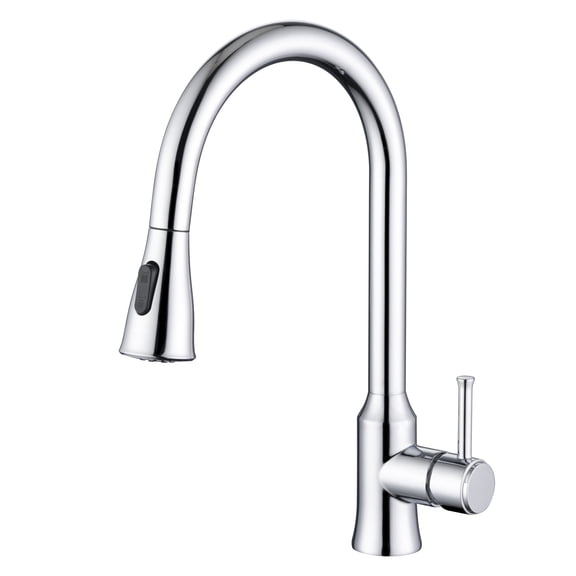 Sumerain Single Handle High Arc Pull-Down Kitchen Faucet, Chrome Finish