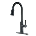 thumbnail image 1 of SUMERAIN Pull out Kitchen Faucet,Single Level Stainless Steel 3-Function Kitchen Sink Faucets with Pull down Sprayer with Deck Plate, Matte Black, 1 of 11
