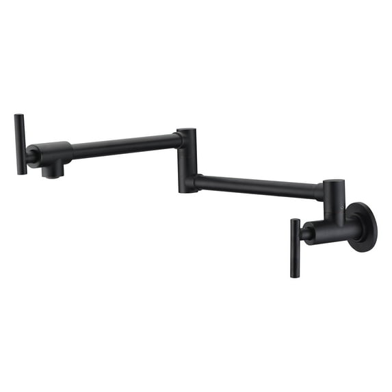 SUMERAIN S6111OI Bronze Pot Filler Faucets Wall Mount, Double-Jointed Swing and Dual Shut-off Levers