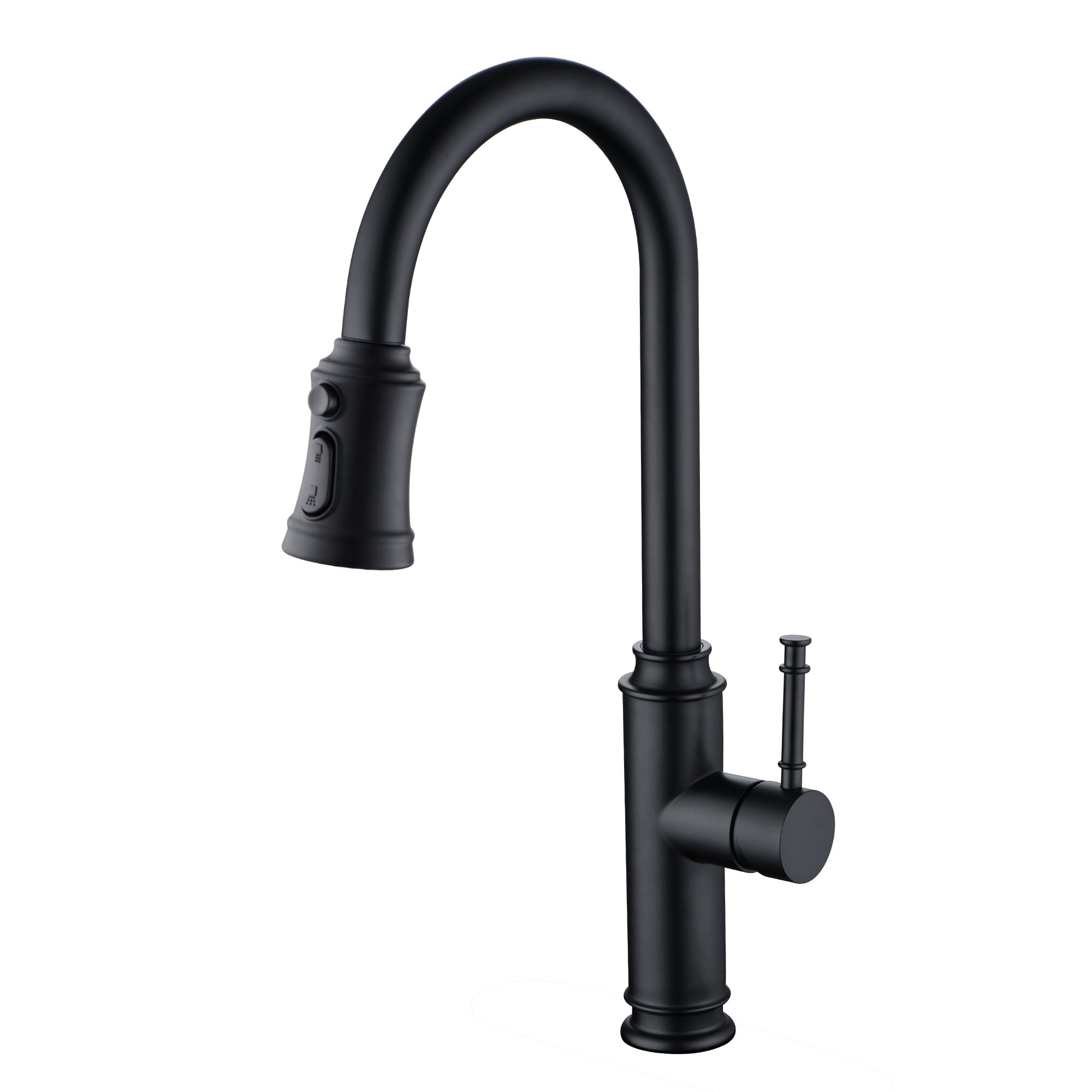 Sumerain Pull-Down Kitchen Faucet with Sprayer, Stainless Steel Single Lever, 1-Hole, Matte Black