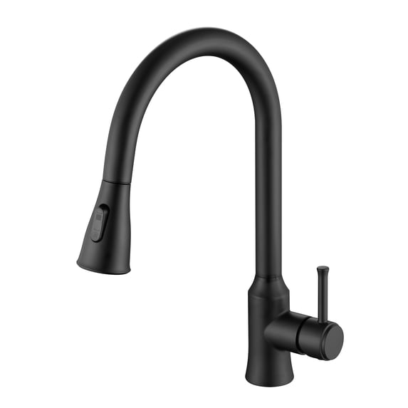 SUMERAIN Stainless Steel Lead-Free Kitchen Faucet with Pull Down Sprayer,Single Handle Single Hole Matte Black