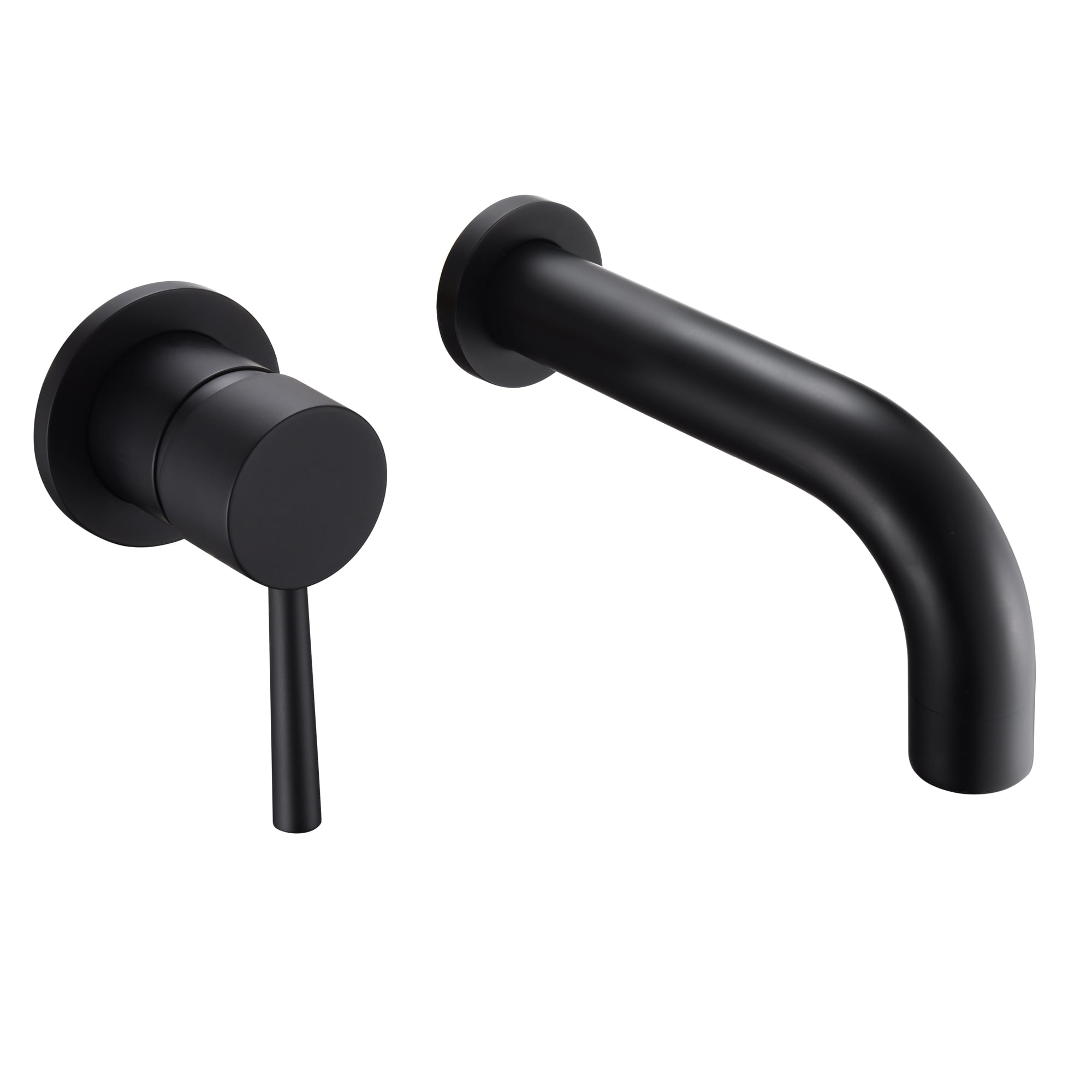 SUMERAIN Wall Mount Bathtub Faucet Set with Single Left-Handed Handle, Matte Black