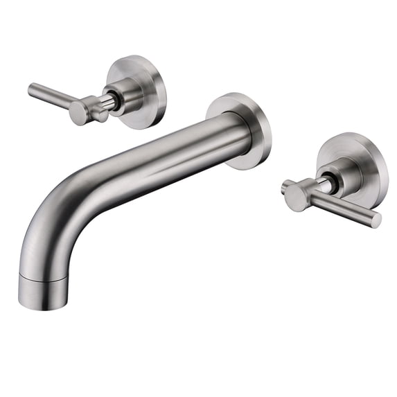 SUMERAIN Wall Mount Tub Faucet 3 Hole,High Flow Bathtub Filler Faucet, Brushed Nickel