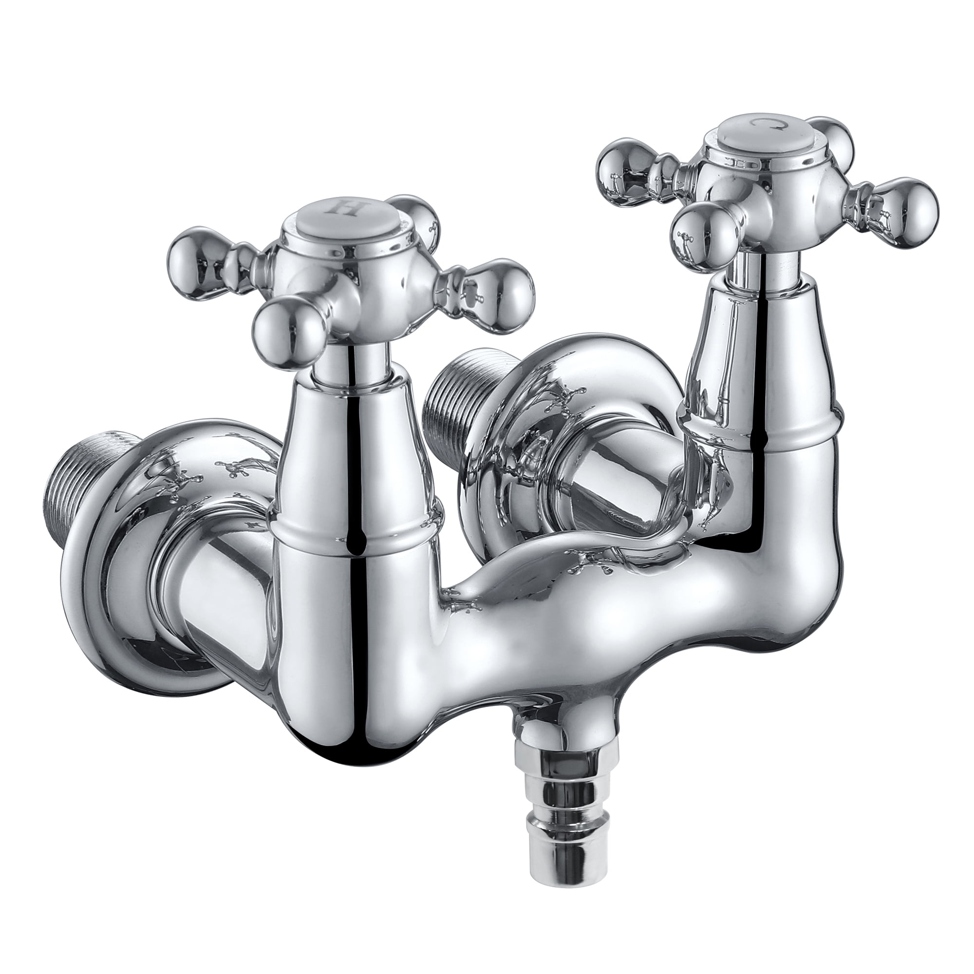 SUMERAIN Wall Mount Tub Faucet Vintage Leg Tub Filler 3-3/8 Inch Center ...