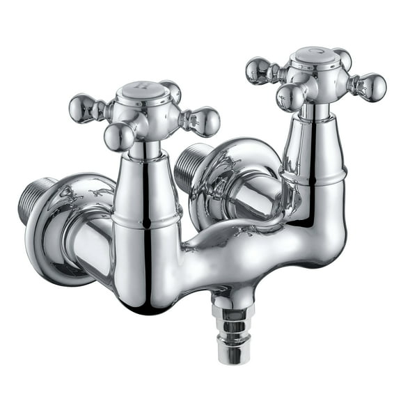 SUMERAIN Wall Mount Tub Faucet Vintage Leg Tub Filler 3-3/8 Inch Center High Flow Chrome