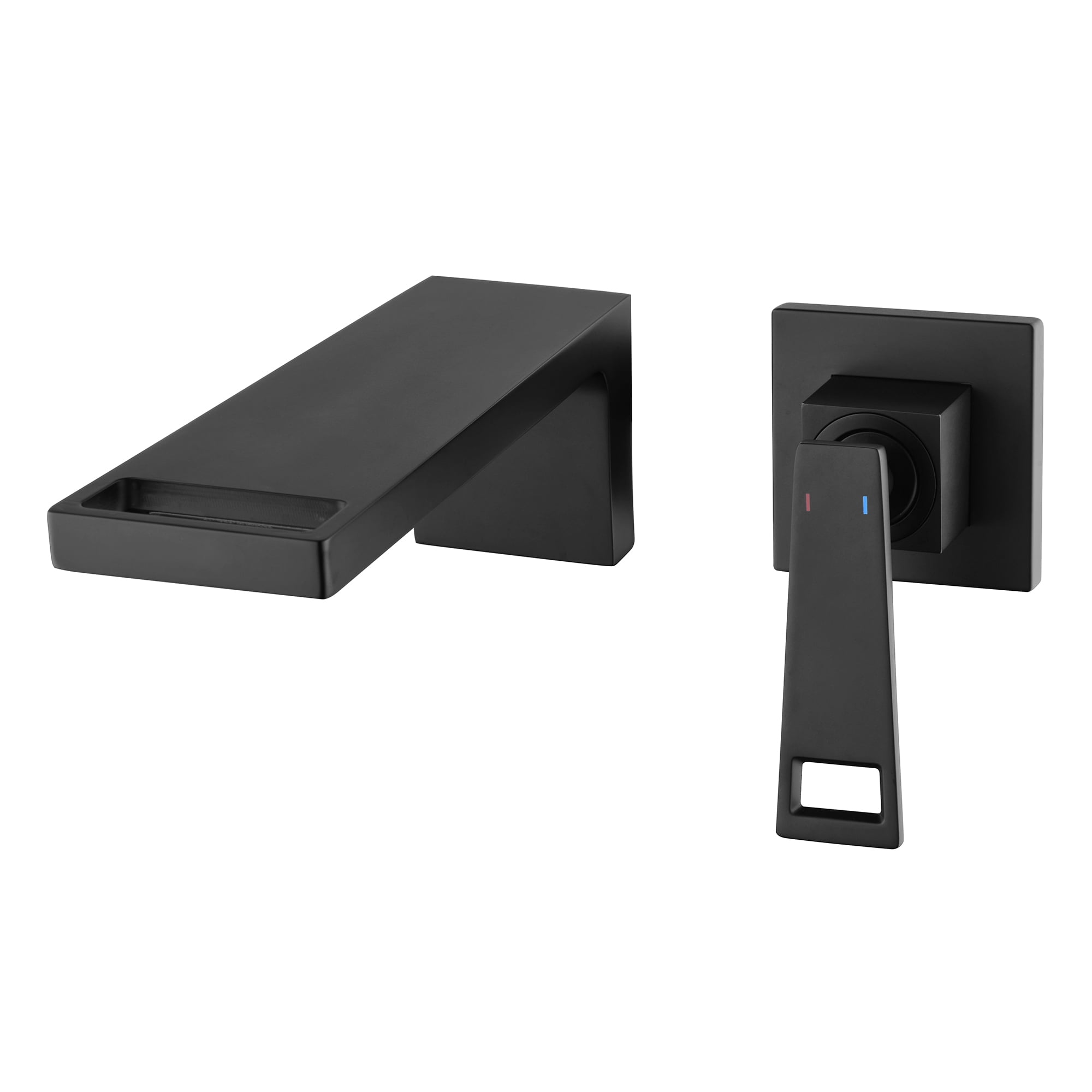 Matte Black Brass Wall Mount Waterfall Bathroom Faucet