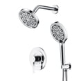 thumbnail image 1 of SUMERAIN Wall Mounted Rainfall Shower System, Chrome Shower Faucet Set with Handheld Filtered Shower Head, Valve Included, 1 of 12