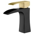 thumbnail image 1 of SUMERAIN Waterfall Bathroom Faucet Single Handle Single Hole Black and Gold Bathroom Sink Faucet Stainless Steel, 1 of 11