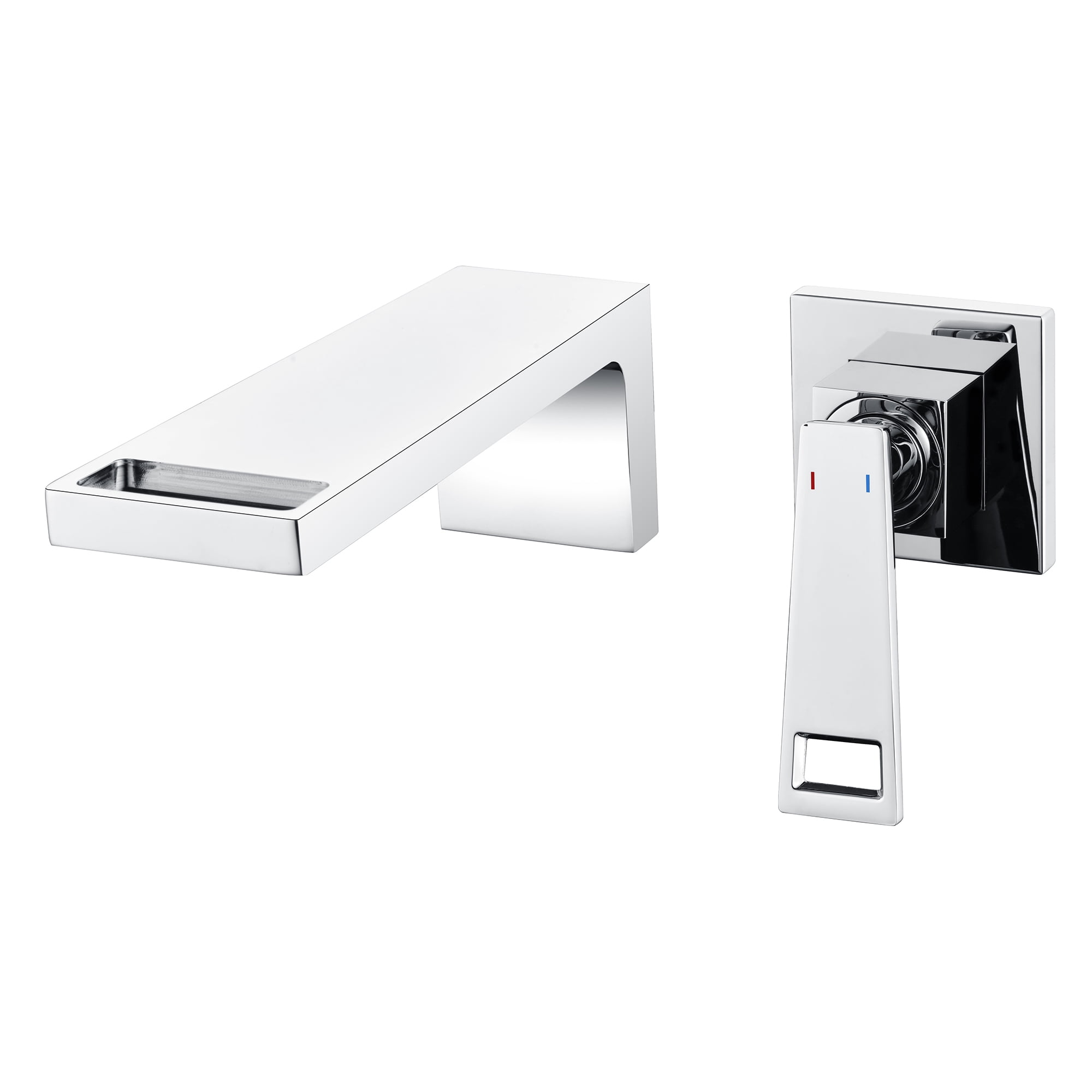 SUMERAIN Waterfall Wall Mount Bathroom Sink Faucet Single Handle Sink ...