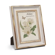 SUMGAR 5x7 Picture Frame White Gold Vintage Photo Frames Gallery Wall Frame Set Real Glass for Wall Tabletop Picture Frames