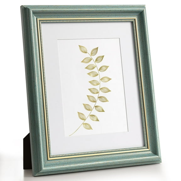 SUMGAR 8x10 Picture Frame Vintage Christmas Gree Distressed Gold Line Beading Photo Frames Antique Wall Hanging Tabletop Display, Holiday Home Decor Gift for Anniversary