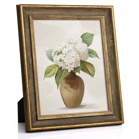 SUMGAR 8x10 Vintage Picture Frame Elegant Retro Picture Frames Wood Gold Photo Frame Wall Hang Desktop Home Decor Birthday Gifts for Grandma Mom Women Parents
