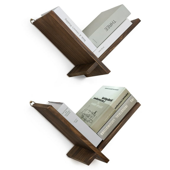 SUMGAR Bookshelf for Wall, Thickened Solid Wood Desktop Book Shelves for Small Spaces, Hanging Wall Mounted Shelves Book Storage Organizer, Floating Bookshelf for Office Living Room Bedroom