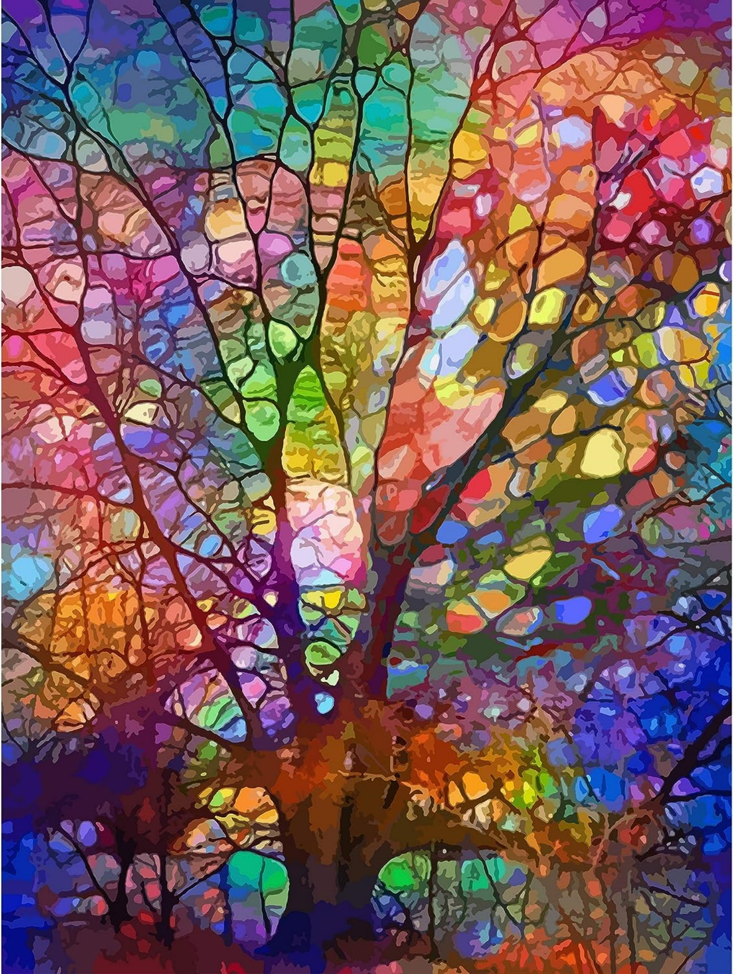 SUMGAR Diamond Art Kits for Adults, Multicolor Tree of Life Fun DIY Full Drill 5D Diamond Paint Kit Gifts for Kids Women Friends, Home Wall Decor Painting Art Kits 16x20''(Without Frame)