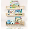 thumbnail image 1 of SUMGAR Nursery Floating Shelves for Wall , Kid Float Shelf , Natural Wood Shelf for Kid Bedroom , Kid Bookcases Wall , Toy Storage Organizer for Decor  23in Set of 3, 1 of 10