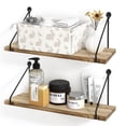 thumbnail image 1 of SUMGAR Floating Wall Shelves, Rustic 2-Tier Wood Metal Wall Mounted Hanging Shelf for Bathroom Kitchen Dining Living Room (Set of 2), 1 of 10
