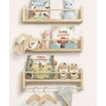 thumbnail image 1 of SUMGAR  Nursery Floating Shelves for Wall Set of 3 16in, Kids Bookshelf Toy Storage Organizer Natural Wood Shelves Wall Mounted for Kids Room, Bedroom and Kitchen, 1 of 13