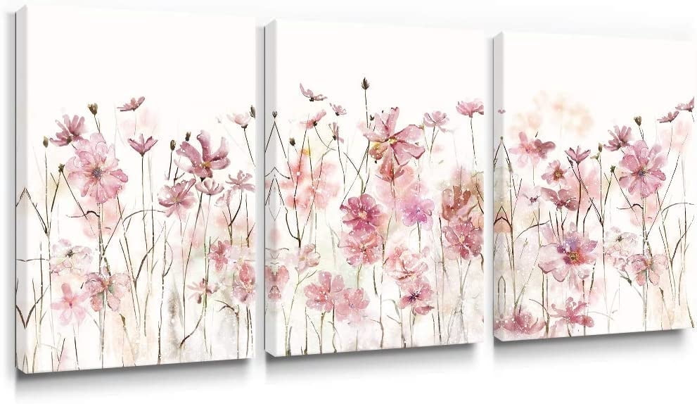 SUMGAR Pink Wall Art Girls Bedroom Wall Decor Fashion Perfume Flower ...