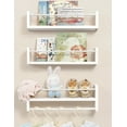 thumbnail image 1 of SUMGAR White Floating Shelves Set of 3 16in, Wood Book Shelf for Kids Rooms Bedroom Wall Mount Nursery Floating Bookshelves Toy Storage Organizer for Nursery Decor or Wall Shelves for Kitchen, 1 of 11