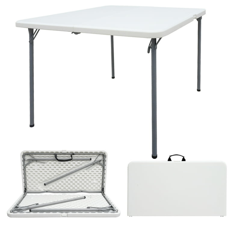 SUMKEA 3ft Square Banquet Folding Table for Indoor Outdoor White