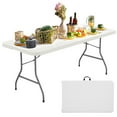 thumbnail image 1 of SUMKEA 6ft Rectangle Banquet Folding Table for Indoor and Outdoor, White, 1 of 8