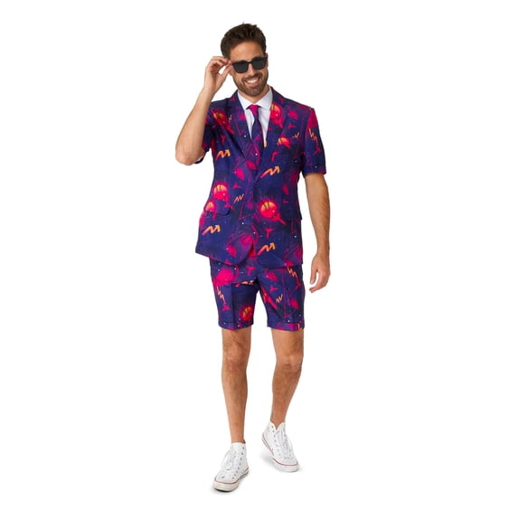 Suitmeister Men's Summer Suits SUMMER Retro Neon Navy - L Purple