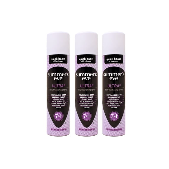 Summer's Eve Ultra Daily Freshening Feminine Spray, 7 in 1, Safe for Sensitive Skin, 2 oz - 3 Pack