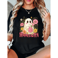 thumbnail image 1 of SUMMERMEEN Ghost Watermelon Milk Tea Graphic T-shirt, round-neck short-sleeved, casual black S-5XL, 1 of 5