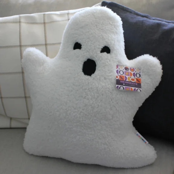 SUMMERWEEN GHOST SHAPED PILLOW Soft Sherpa Fabric Squishable Ghost Pillow Great Gift For Summerween Fans And Halloween Enthusiasts