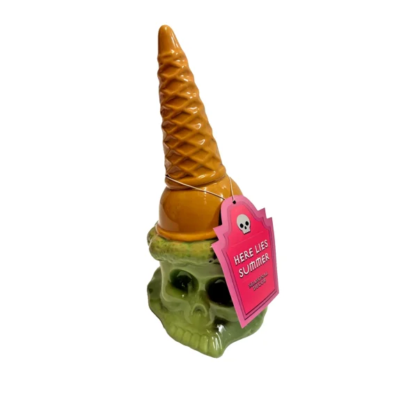 SUMMERWEEN SKULL ICE CREAM Hand Painted Melting Skull Details For Ice Cream Socials Pool Parties And July Halloween Backyard Gatherings