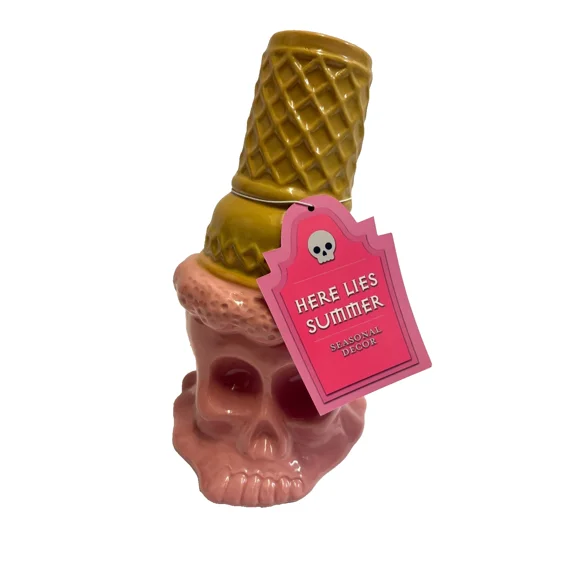 SUMMERWEEN SKULL ICE CREAM Hand Painted Melting Skull Details For Ice Cream Socials Pool Parties And July Halloween Backyard Gatherings